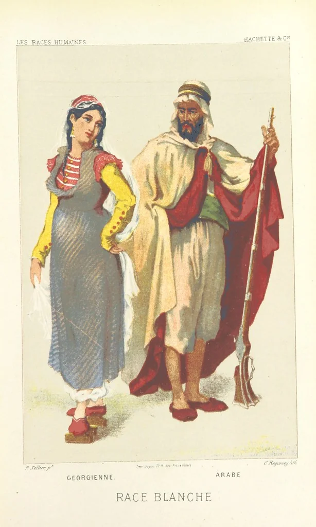 An illustration from Les Races Humaines ... Ouvrage illustré de 334 gravures dessinées sur bois, et de 8 chromo-lithographies, etc, 1872, leaf 183