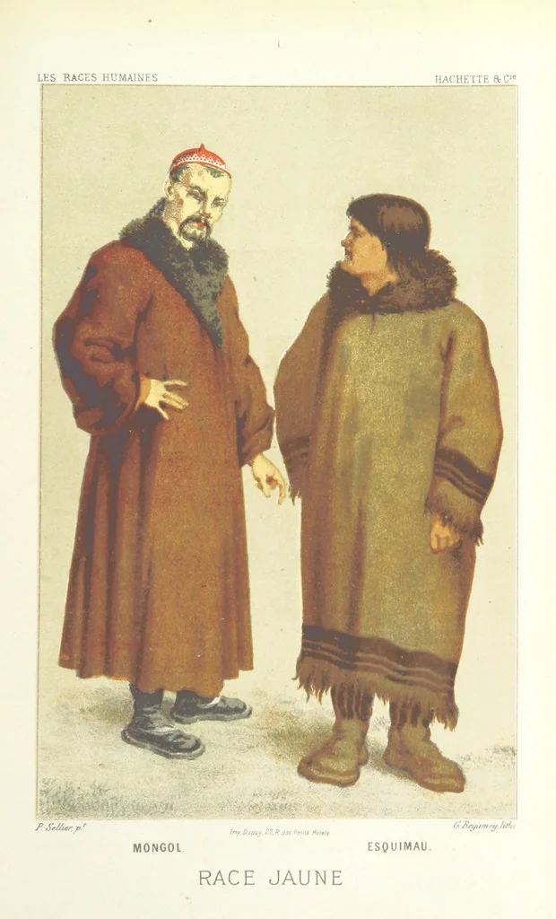 An illustration from Les Races Humaines ... Ouvrage illustré de 334 gravures dessinées sur bois, et de 8 chromo-lithographies, etc, 1872, leaf 243