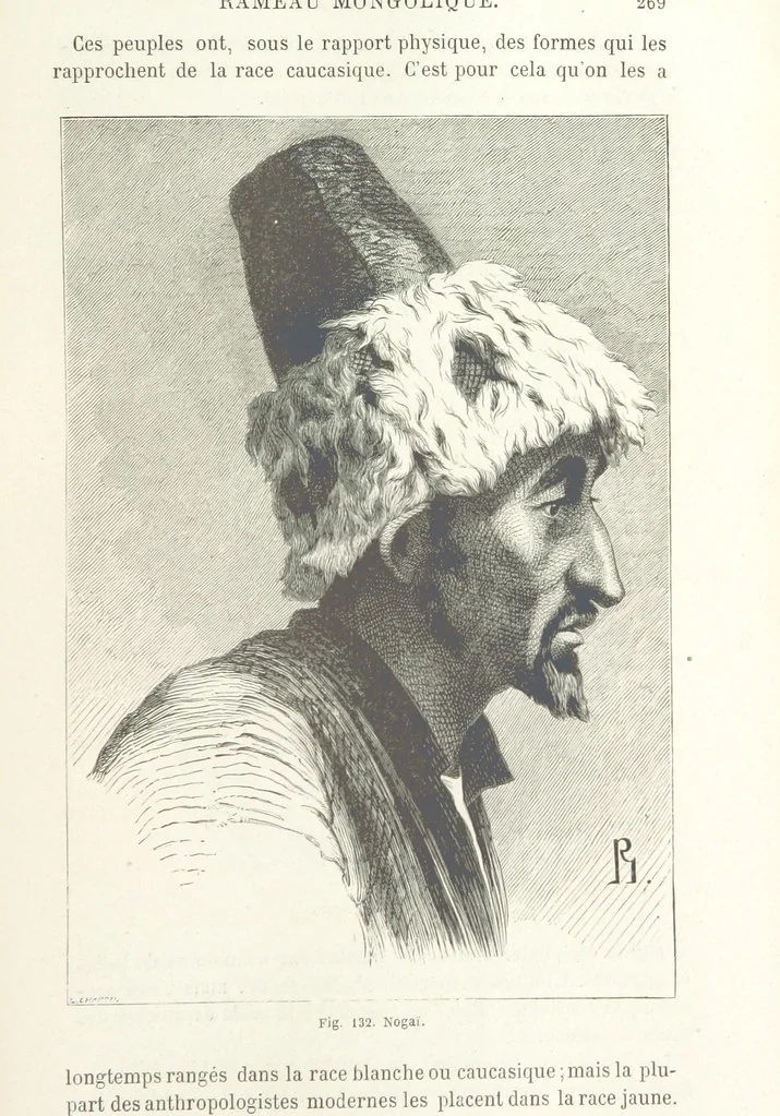 An illustration from Les Races Humaines ... Ouvrage illustré de 334 gravures dessinées sur bois, et de 8 chromo-lithographies, etc, 1872, leaf 285