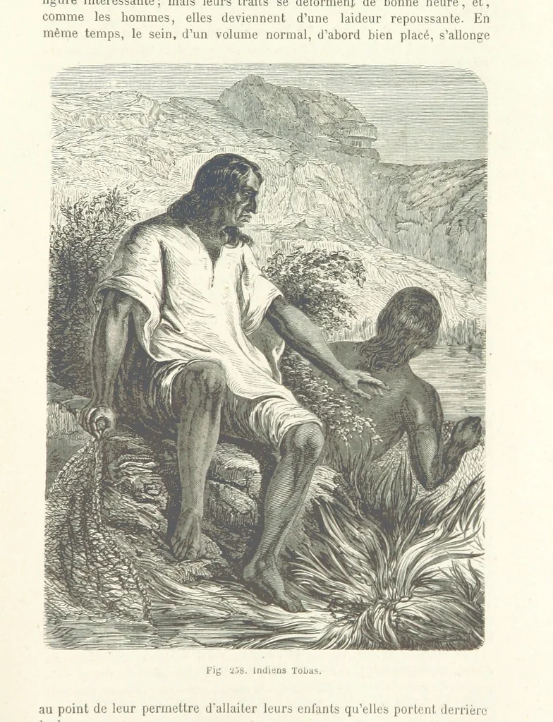An illustration from Les Races Humaines ... Ouvrage illustré de 334 gravures dessinées sur bois, et de 8 chromo-lithographies, etc, 1872, leaf 517