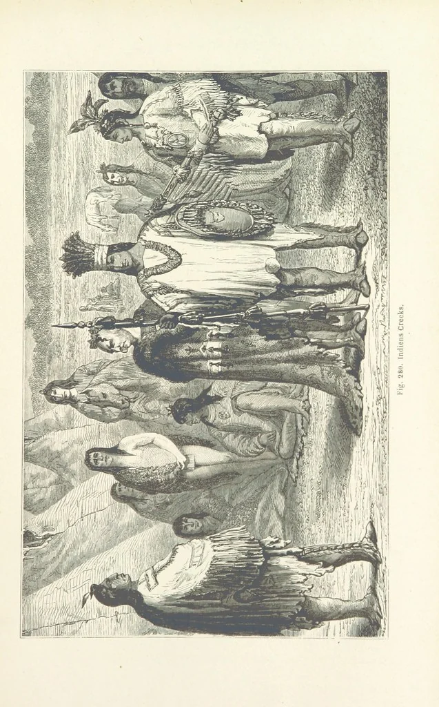 An illustration from Les Races Humaines ... Ouvrage illustré de 334 gravures dessinées sur bois, et de 8 chromo-lithographies, etc, 1872, leaf 549