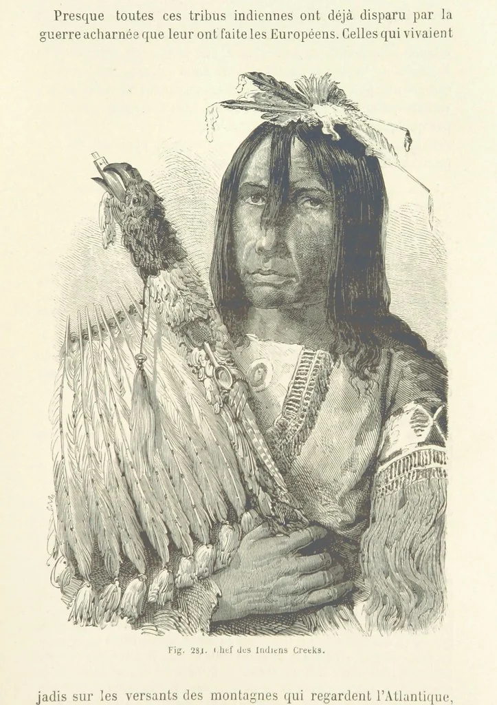 An illustration from Les Races Humaines ... Ouvrage illustré de 334 gravures dessinées sur bois, et de 8 chromo-lithographies, etc, 1872, leaf 551
