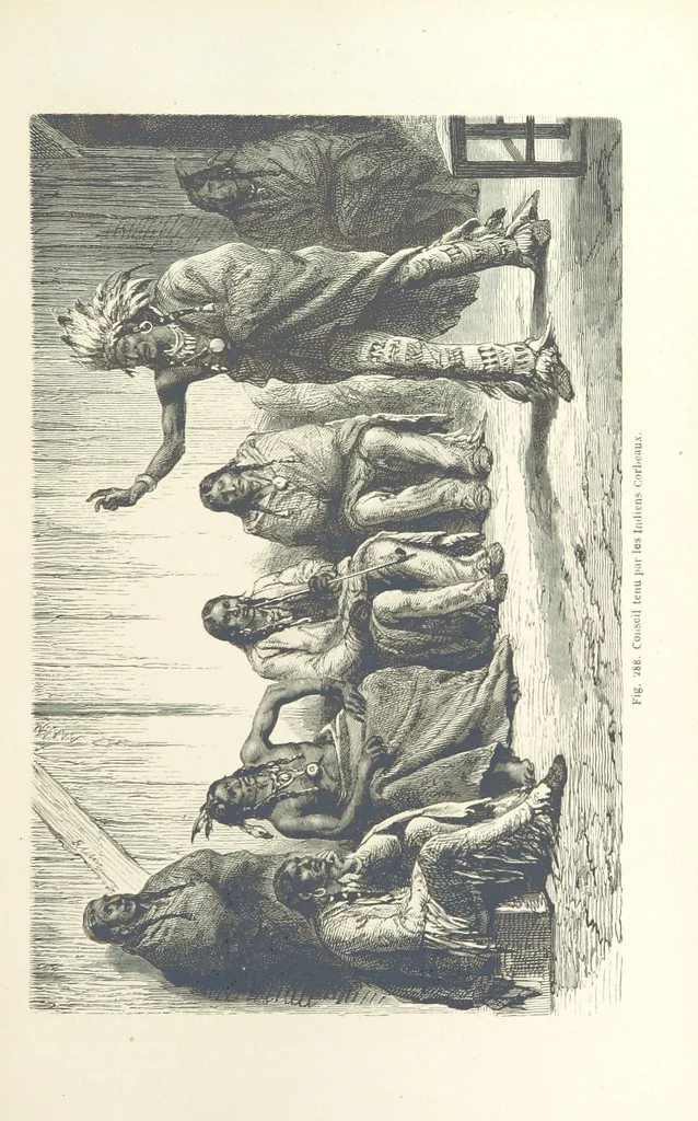 An illustration from Les Races Humaines ... Ouvrage illustré de 334 gravures dessinées sur bois, et de 8 chromo-lithographies, etc, 1872, leaf 563