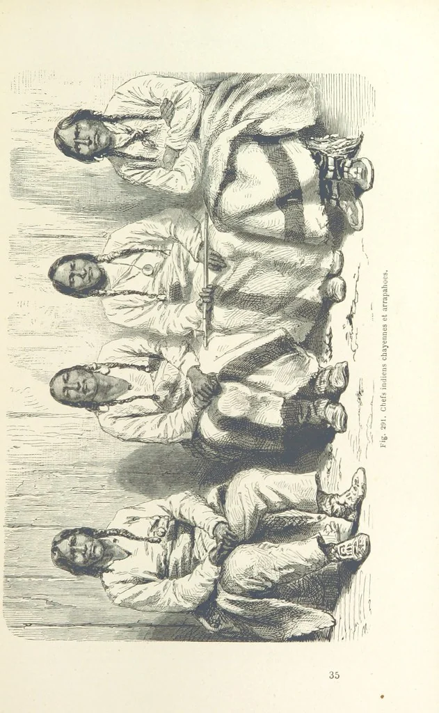An illustration from Les Races Humaines ... Ouvrage illustré de 334 gravures dessinées sur bois, et de 8 chromo-lithographies, etc, 1872, leaf 569