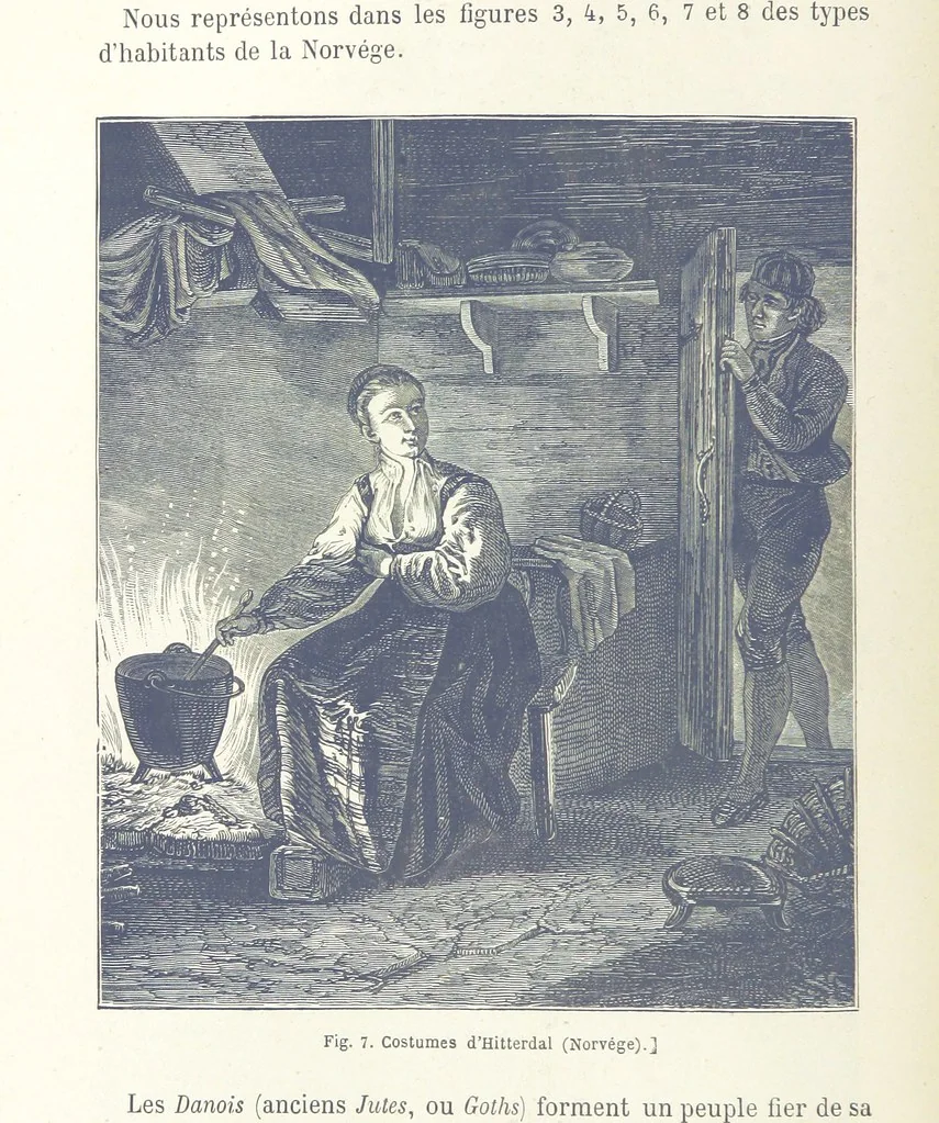 An illustration from Les Races Humaines ... Ouvrage illustré de 334 gravures dessinées sur bois, et de 8 chromo-lithographies, etc, 1872, leaf 58