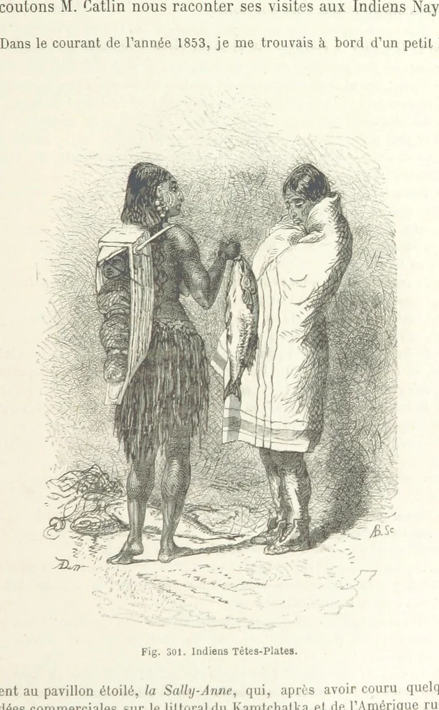 An illustration from Les Races Humaines ... Ouvrage illustré de 334 gravures dessinées sur bois, et de 8 chromo-lithographies, etc, 1872, leaf 587