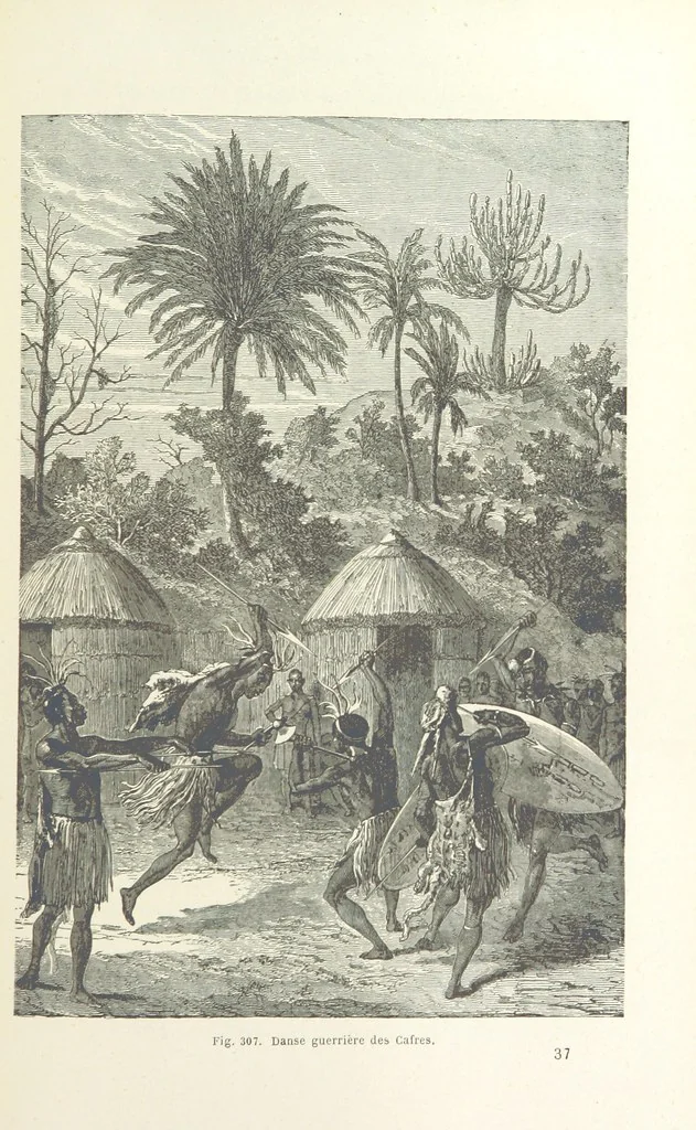 An illustration from Les Races Humaines ... Ouvrage illustré de 334 gravures dessinées sur bois, et de 8 chromo-lithographies, etc, 1872, leaf 603