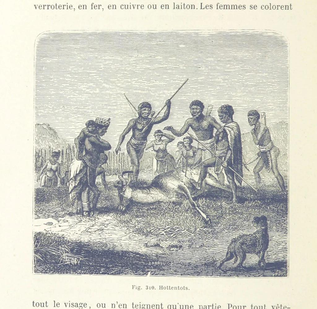 An illustration from Les Races Humaines ... Ouvrage illustré de 334 gravures dessinées sur bois, et de 8 chromo-lithographies, etc, 1872, leaf 608