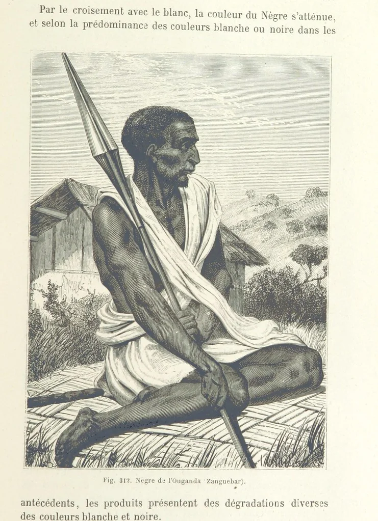 An illustration from Les Races Humaines ... Ouvrage illustré de 334 gravures dessinées sur bois, et de 8 chromo-lithographies, etc, 1872, leaf 613