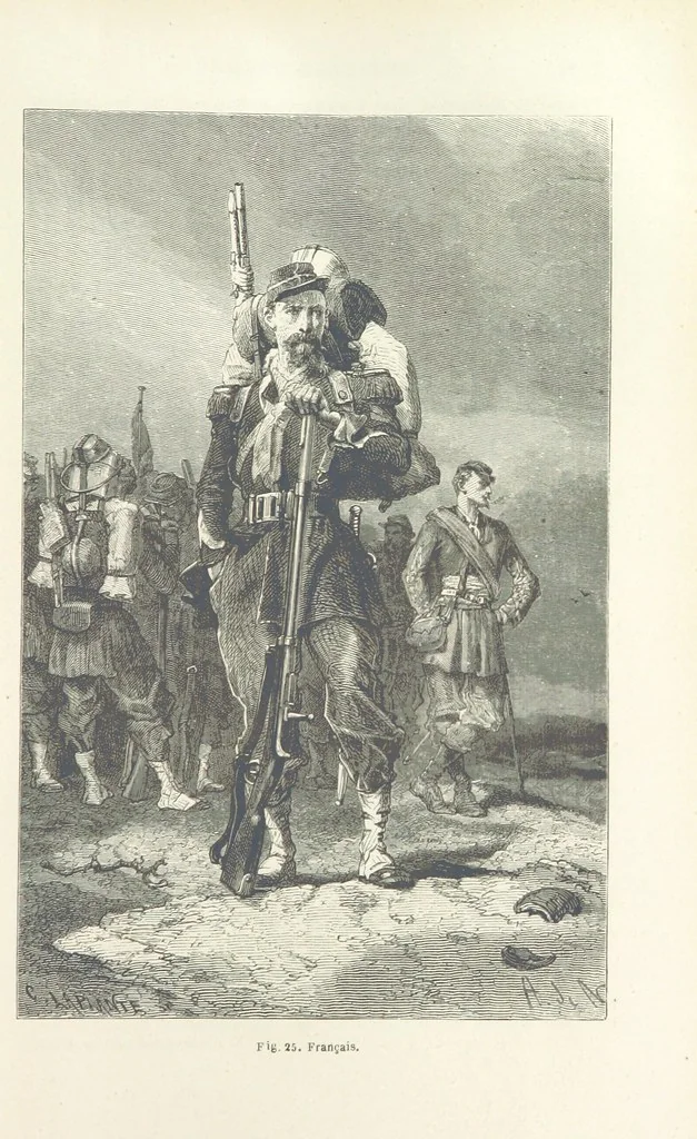 An illustration from Les Races Humaines ... Ouvrage illustré de 334 gravures dessinées sur bois, et de 8 chromo-lithographies, etc, 1872, leaf 91
