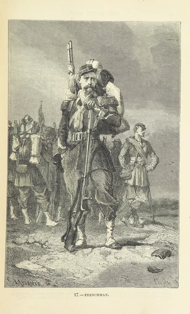 An illustration from The Human Race, ... illustrated by ... engravings on wood, and ... chromolithographs, 1872, leaf 103