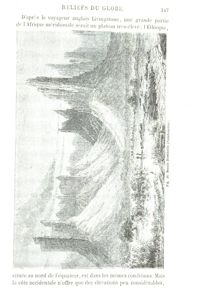 An illustration from La Terre et les Mers, ou description physique du globe. Ouvrage contenant 170 vignettes dessignées par K. Girardet, Lebreton, ... et 20 cartes physiques, 1864, leaf 185
