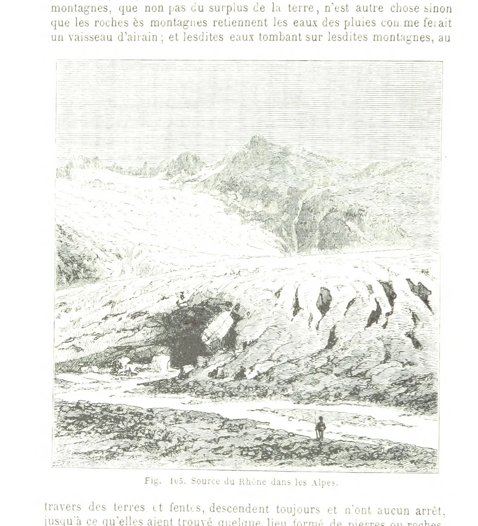 An illustration from La Terre et les Mers, ou description physique du globe. Ouvrage contenant 170 vignettes dessignées par K. Girardet, Lebreton, ... et 20 cartes physiques, 1864, leaf 376