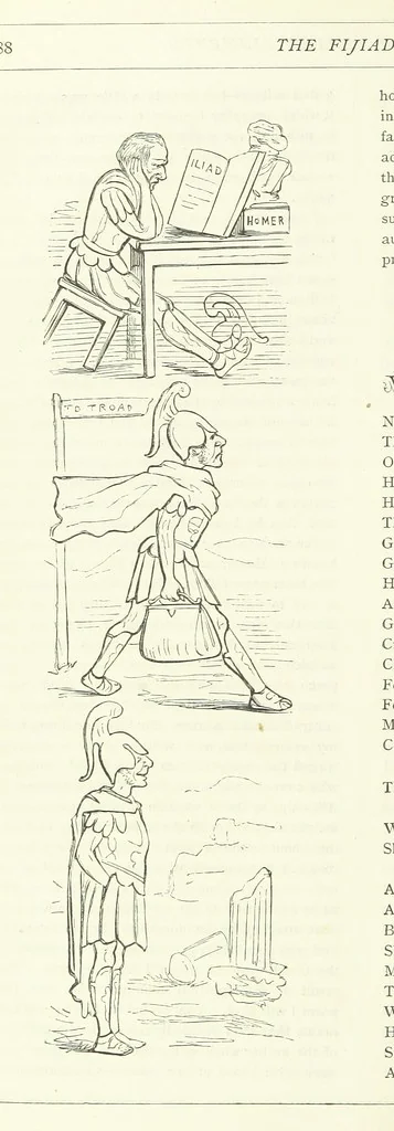 An illustration from The Fijiad; or, English Nights' Entertainments. (By an author of the Siliad [i.e. R. Emerson] and others.), 1874, leaf 108