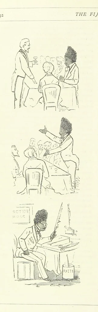 An illustration from The Fijiad; or, English Nights' Entertainments. (By an author of the Siliad [i.e. R. Emerson] and others.), 1874, leaf 112