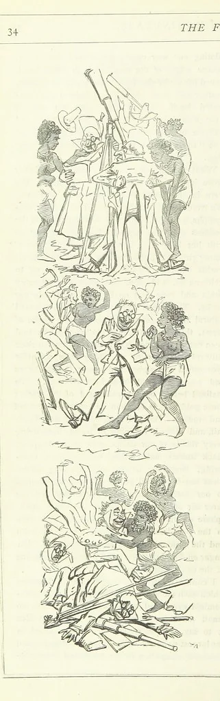 An illustration from The Fijiad; or, English Nights' Entertainments. (By an author of the Siliad [i.e. R. Emerson] and others.), 1874, leaf 54