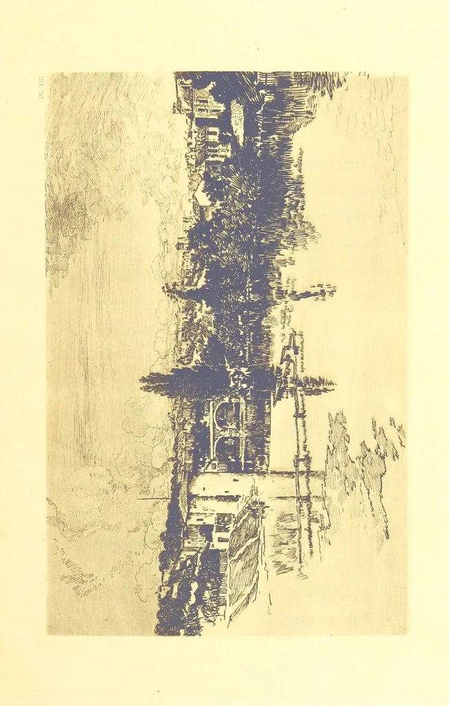 An illustration from Aquitaine: a traveller's tales. ... With illustrations by J. Pennell, etc, 1897, leaf 129