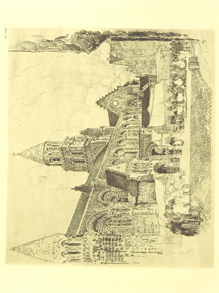 An illustration from Aquitaine: a traveller's tales. ... With illustrations by J. Pennell, etc, 1897, leaf 168