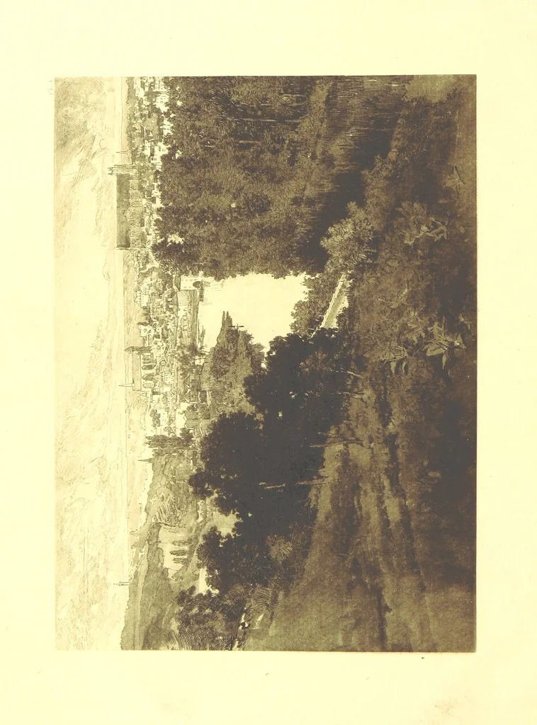 An illustration from Aquitaine: a traveller's tales. ... With illustrations by J. Pennell, etc, 1897, leaf 8