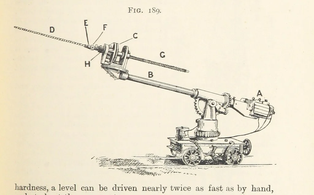 An illustration from A Text-book of Ore and Stone Mining ... With frontispiece and 716 illustrations, 1894, leaf 213