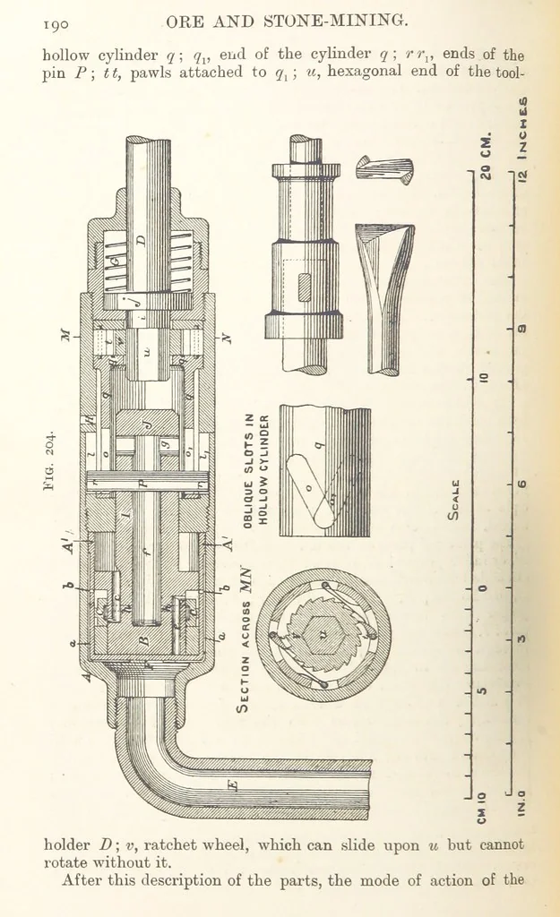 An illustration from A Text-book of Ore and Stone Mining ... With frontispiece and 716 illustrations, 1894, leaf 224