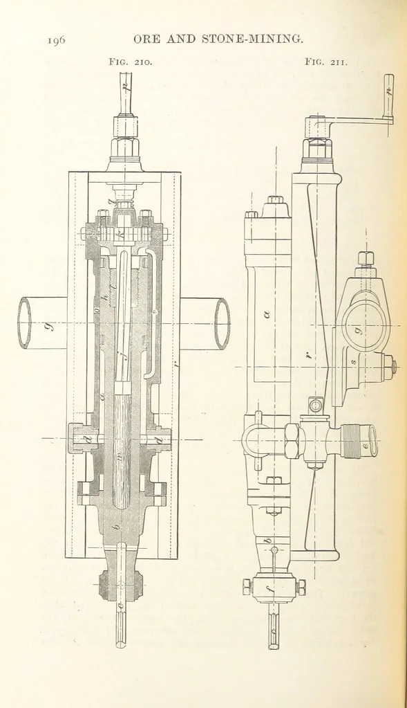 An illustration from A Text-book of Ore and Stone Mining ... With frontispiece and 716 illustrations, 1894, leaf 230