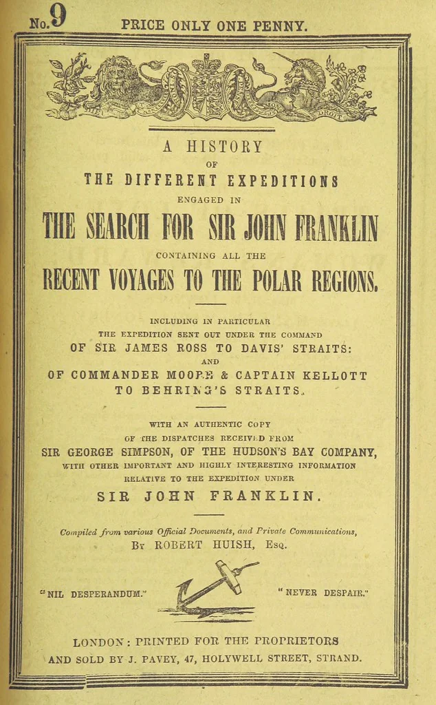 An illustration from Recent Expeditions to the Polar Regions, including all the voyages undertaken in search of Sir J. F. [Compiled from various official documents, and private communications, by R. Huish.] No. 1-60, 1852, leaf 555