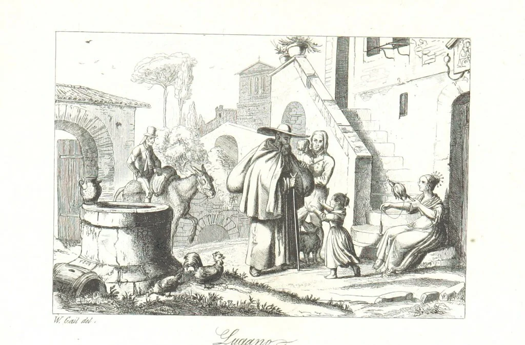 An illustration from Europa's Eden in Bildern. 100 Ansichten und Costum-Bilder von Italien und seinem Volke. [Without letterpress.] Nach Original-Gemälden in Stahl gestochen von C. F., Catel, Gail, Gotzlöff, Mosbrugger, Weller, Pinelli, etc, 1858, leaf 109
