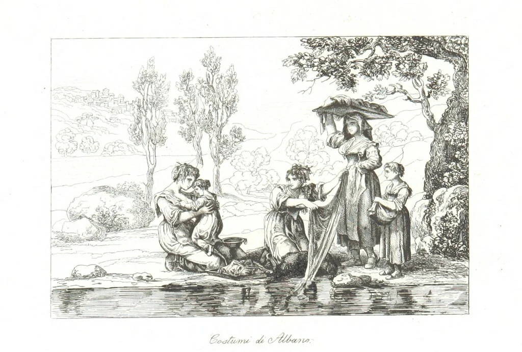 An illustration from Europa's Eden in Bildern. 100 Ansichten und Costum-Bilder von Italien und seinem Volke. [Without letterpress.] Nach Original-Gemälden in Stahl gestochen von C. F., Catel, Gail, Gotzlöff, Mosbrugger, Weller, Pinelli, etc, 1858, leaf 185