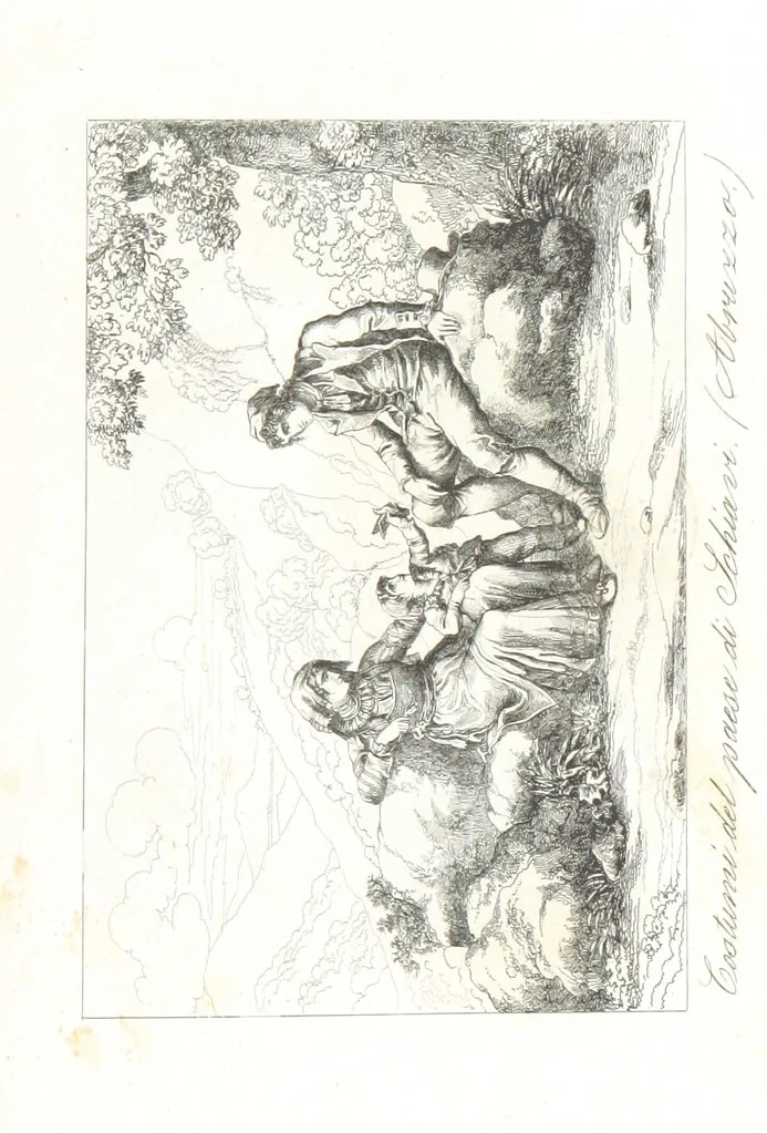 An illustration from Europa's Eden in Bildern. 100 Ansichten und Costum-Bilder von Italien und seinem Volke. [Without letterpress.] Nach Original-Gemälden in Stahl gestochen von C. F., Catel, Gail, Gotzlöff, Mosbrugger, Weller, Pinelli, etc, 1858, leaf 201