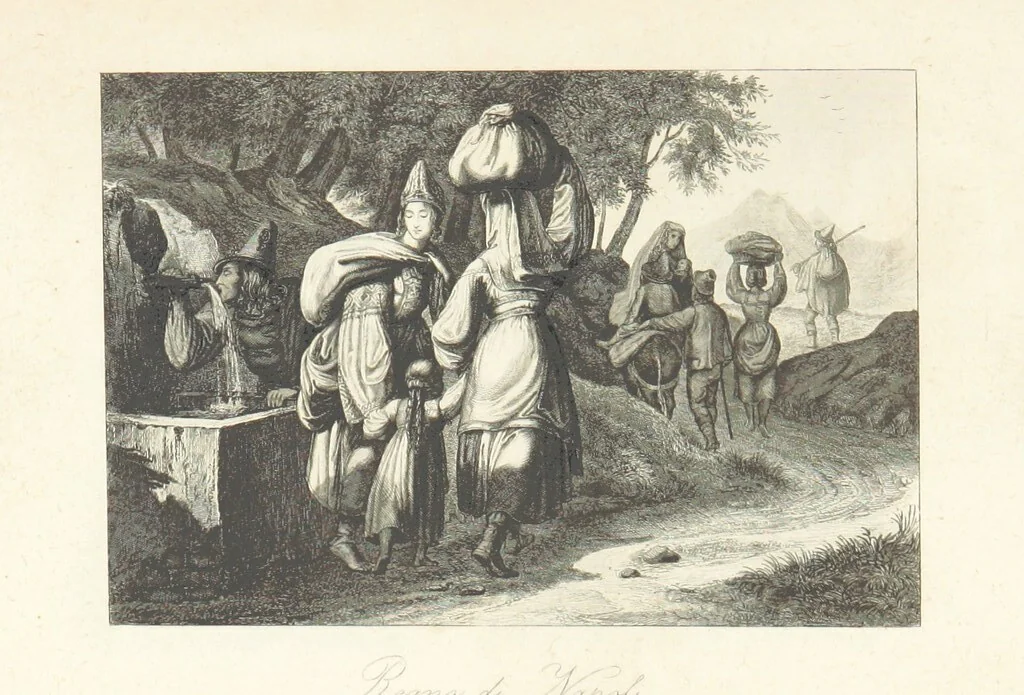 An illustration from Europa's Eden in Bildern. 100 Ansichten und Costum-Bilder von Italien und seinem Volke. [Without letterpress.] Nach Original-Gemälden in Stahl gestochen von C. F., Catel, Gail, Gotzlöff, Mosbrugger, Weller, Pinelli, etc, 1858, leaf 205
