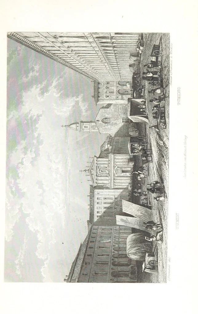 An illustration from Europa's Eden in Bildern. 100 Ansichten und Costum-Bilder von Italien und seinem Volke. [Without letterpress.] Nach Original-Gemälden in Stahl gestochen von C. F., Catel, Gail, Gotzlöff, Mosbrugger, Weller, Pinelli, etc, 1858, leaf 39