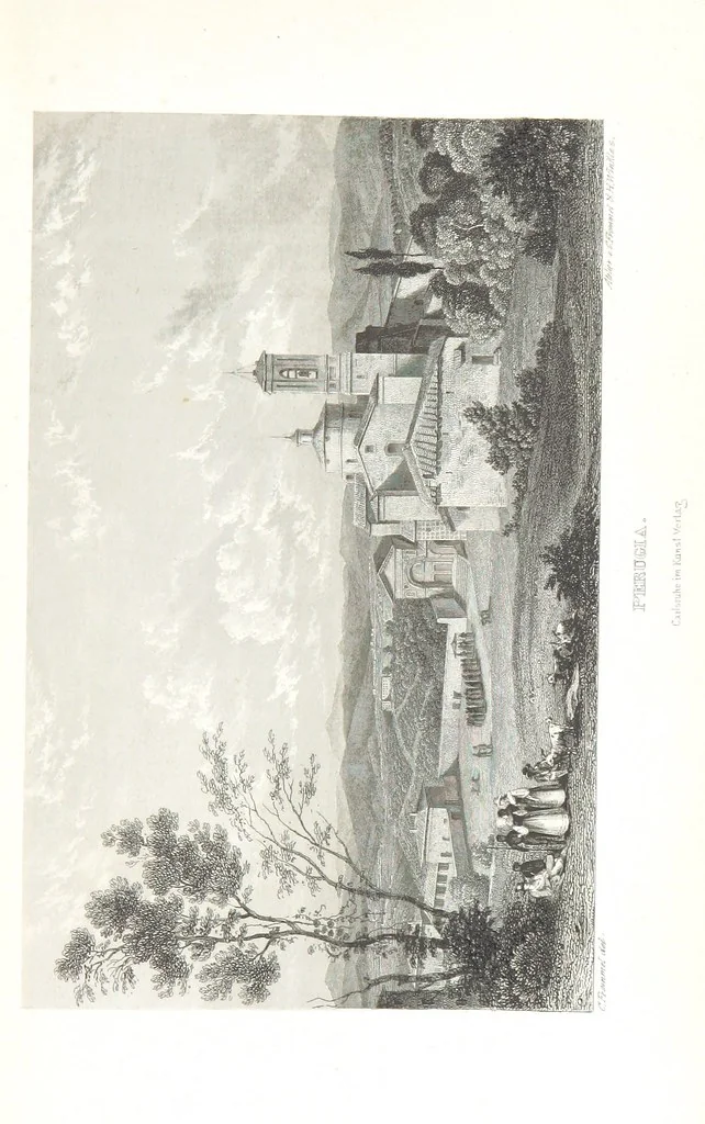 An illustration from Europa's Eden in Bildern. 100 Ansichten und Costum-Bilder von Italien und seinem Volke. [Without letterpress.] Nach Original-Gemälden in Stahl gestochen von C. F., Catel, Gail, Gotzlöff, Mosbrugger, Weller, Pinelli, etc, 1858, leaf 47