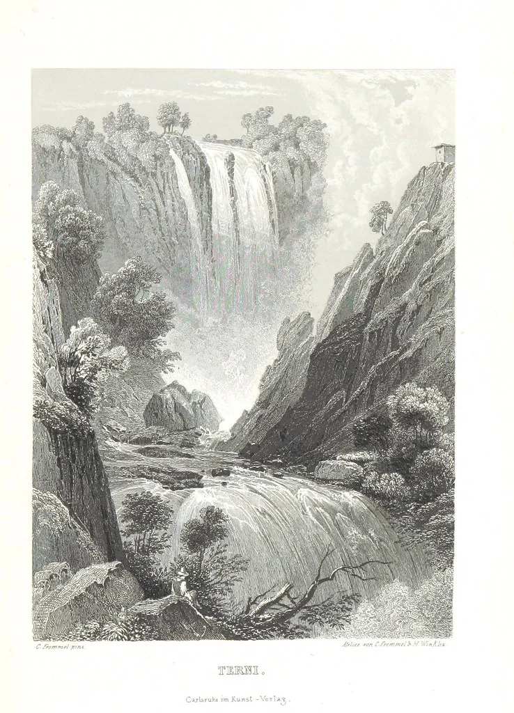 An illustration from Europa's Eden in Bildern. 100 Ansichten und Costum-Bilder von Italien und seinem Volke. [Without letterpress.] Nach Original-Gemälden in Stahl gestochen von C. F., Catel, Gail, Gotzlöff, Mosbrugger, Weller, Pinelli, etc, 1858, leaf 51