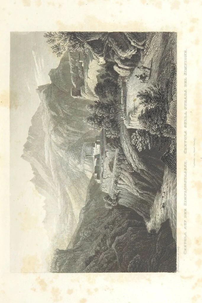 An illustration from Europa's Eden in Bildern. 100 Ansichten und Costum-Bilder von Italien und seinem Volke. [Without letterpress.] Nach Original-Gemälden in Stahl gestochen von C. F., Catel, Gail, Gotzlöff, Mosbrugger, Weller, Pinelli, etc, 1858, leaf 9