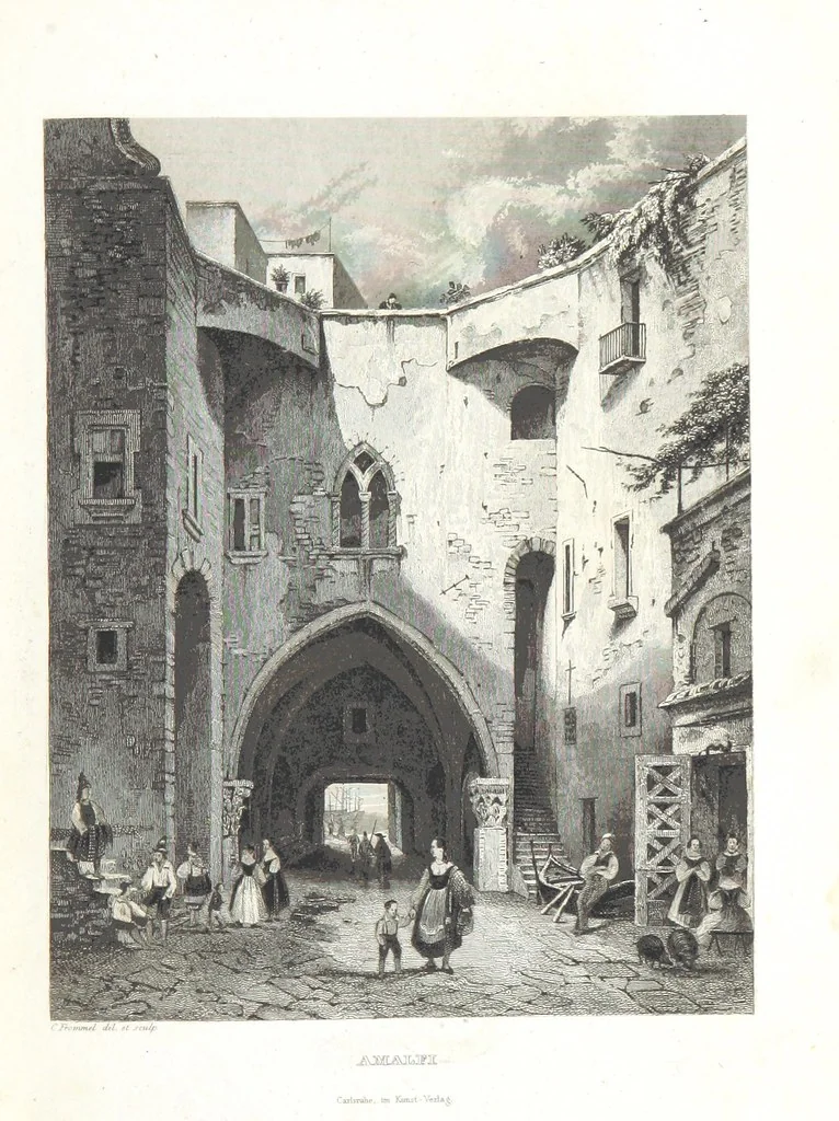 An illustration from Europa's Eden in Bildern. 100 Ansichten und Costum-Bilder von Italien und seinem Volke. [Without letterpress.] Nach Original-Gemälden in Stahl gestochen von C. F., Catel, Gail, Gotzlöff, Mosbrugger, Weller, Pinelli, etc, 1858, leaf 99