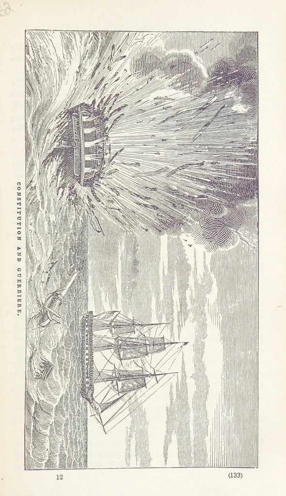 An illustration from The Book of the Navy; comprising a general history of the American Marine; and particular accounts of all the most celebrated naval battles, from the Declaration of Independence to the present time. With an appendix, 1843, leaf 143