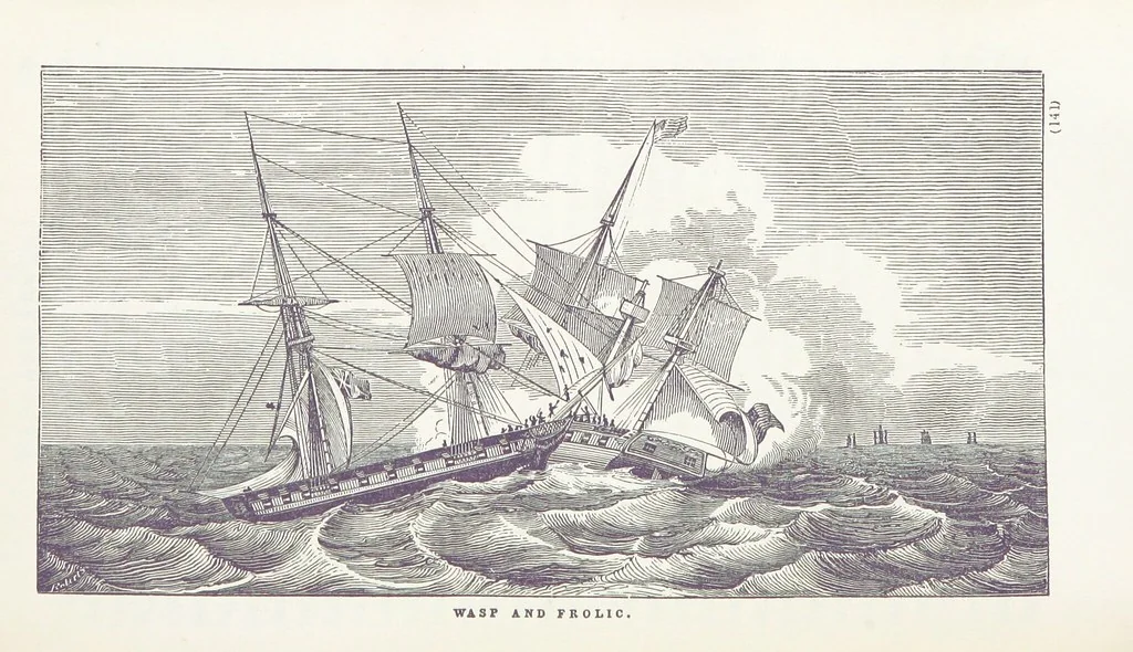An illustration from The Book of the Navy; comprising a general history of the American Marine; and particular accounts of all the most celebrated naval battles, from the Declaration of Independence to the present time. With an appendix, 1843, leaf 151