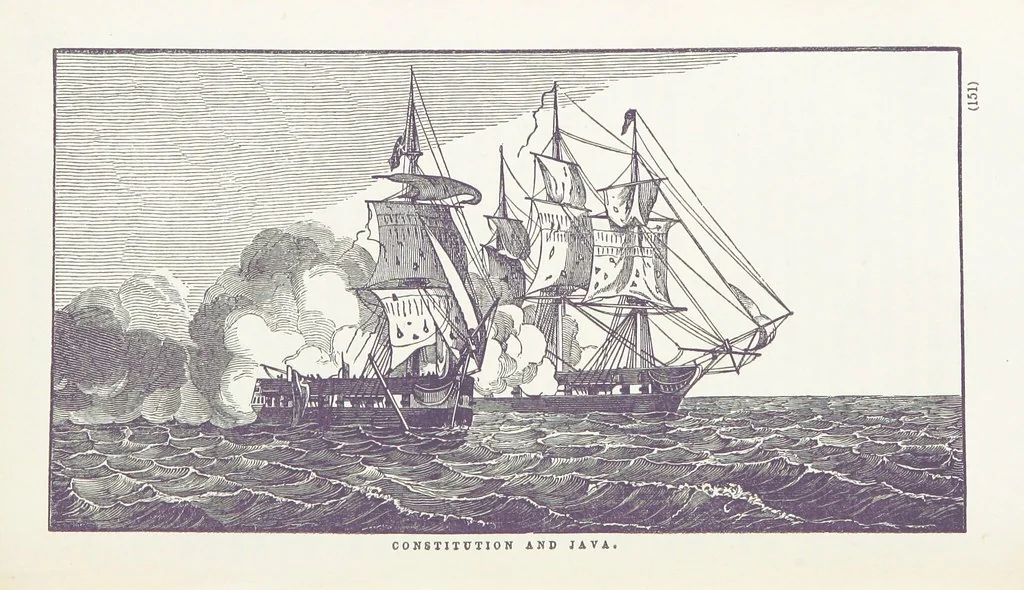 An illustration from The Book of the Navy; comprising a general history of the American Marine; and particular accounts of all the most celebrated naval battles, from the Declaration of Independence to the present time. With an appendix, 1843, leaf 161
