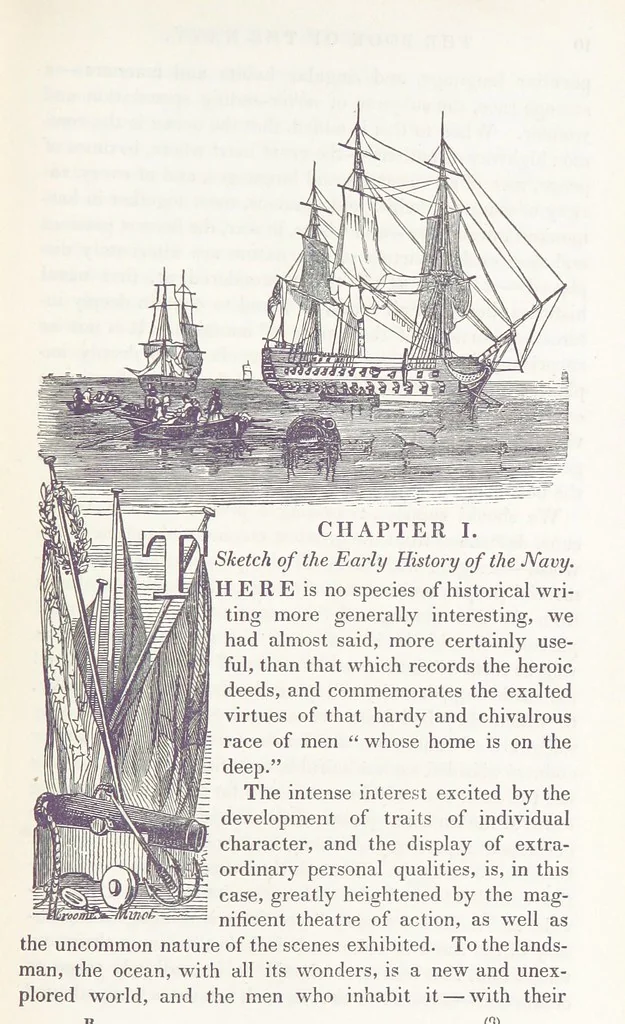 An illustration from The Book of the Navy; comprising a general history of the American Marine; and particular accounts of all the most celebrated naval battles, from the Declaration of Independence to the present time. With an appendix, 1843, leaf 17