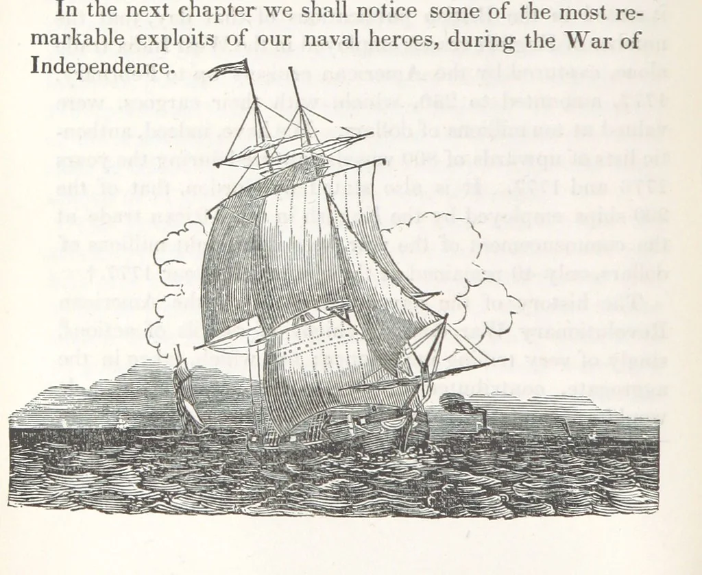 An illustration from The Book of the Navy; comprising a general history of the American Marine; and particular accounts of all the most celebrated naval battles, from the Declaration of Independence to the present time. With an appendix, 1843, leaf 22