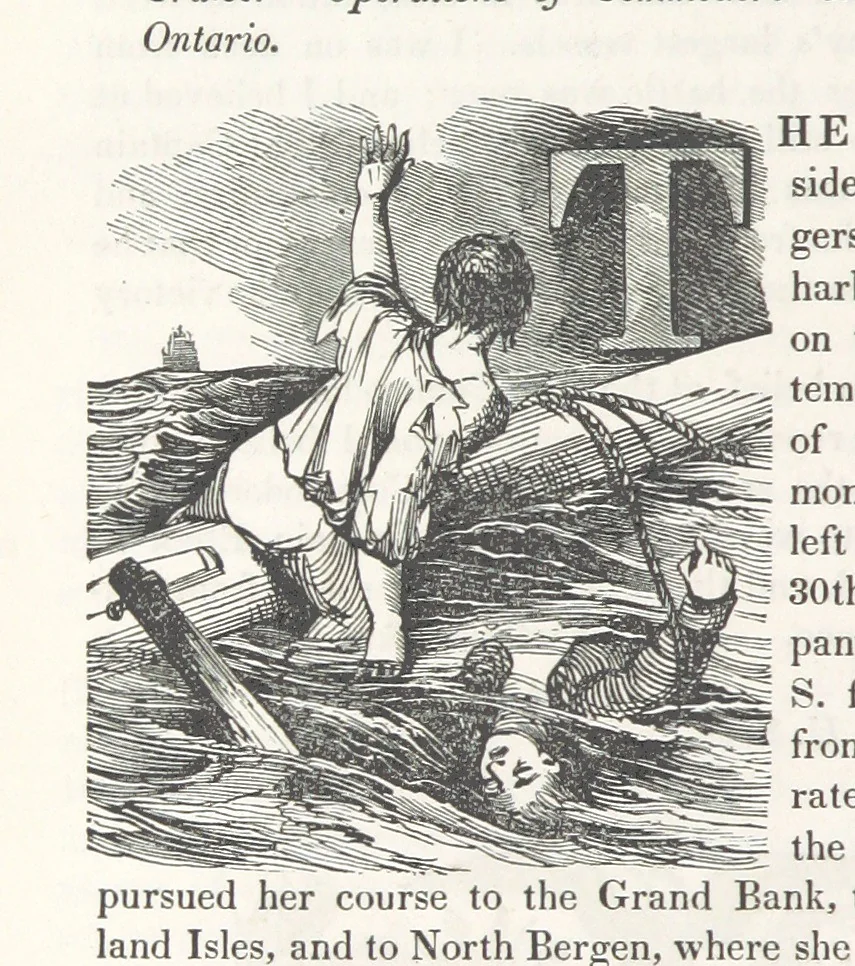 An illustration from The Book of the Navy; comprising a general history of the American Marine; and particular accounts of all the most celebrated naval battles, from the Declaration of Independence to the present time. With an appendix, 1843, leaf 224