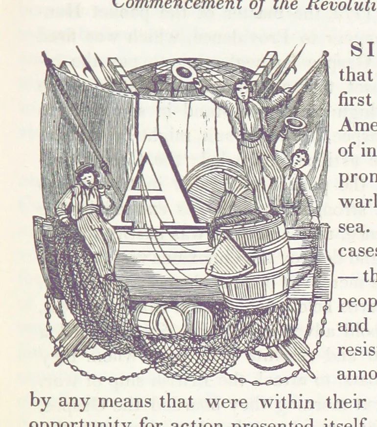 An illustration from The Book of the Navy; comprising a general history of the American Marine; and particular accounts of all the most celebrated naval battles, from the Declaration of Independence to the present time. With an appendix, 1843, leaf 23