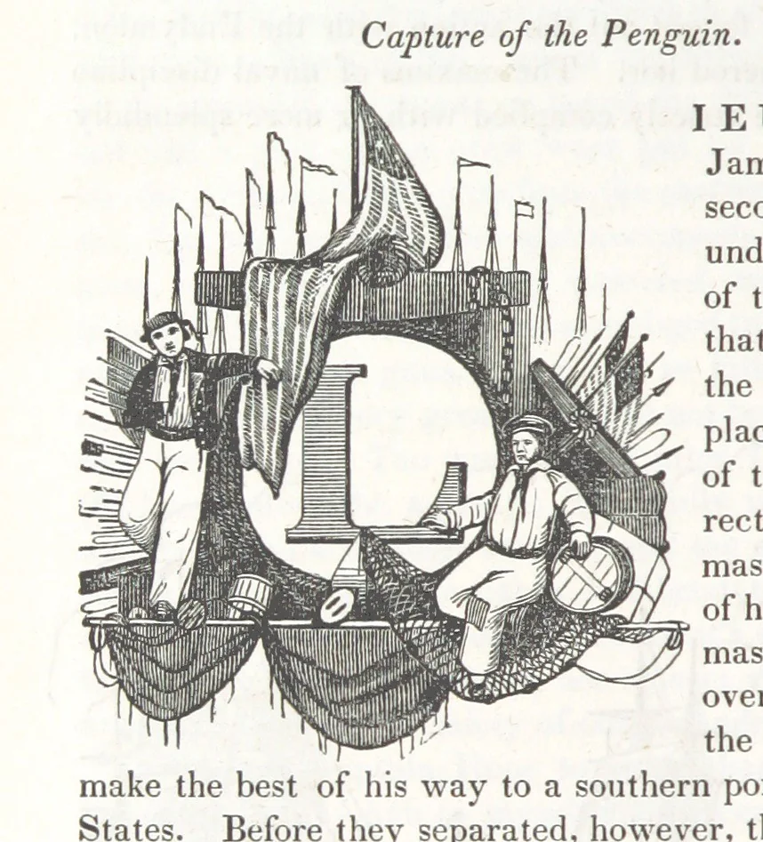 An illustration from The Book of the Navy; comprising a general history of the American Marine; and particular accounts of all the most celebrated naval battles, from the Declaration of Independence to the present time. With an appendix, 1843, leaf 256
