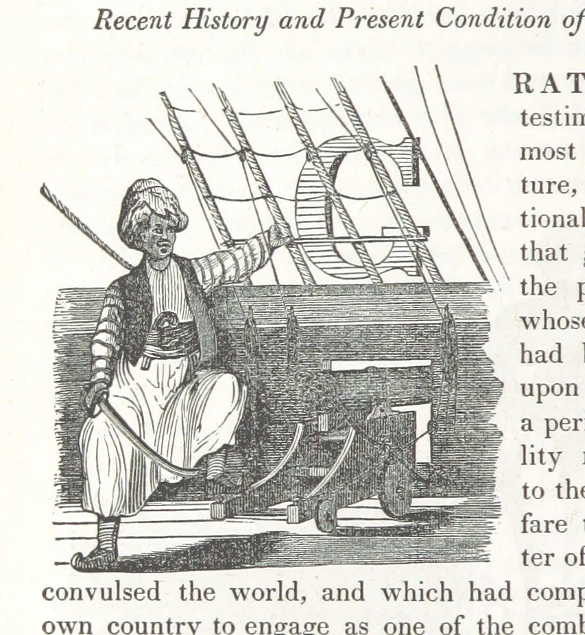 An illustration from The Book of the Navy; comprising a general history of the American Marine; and particular accounts of all the most celebrated naval battles, from the Declaration of Independence to the present time. With an appendix, 1843, leaf 282