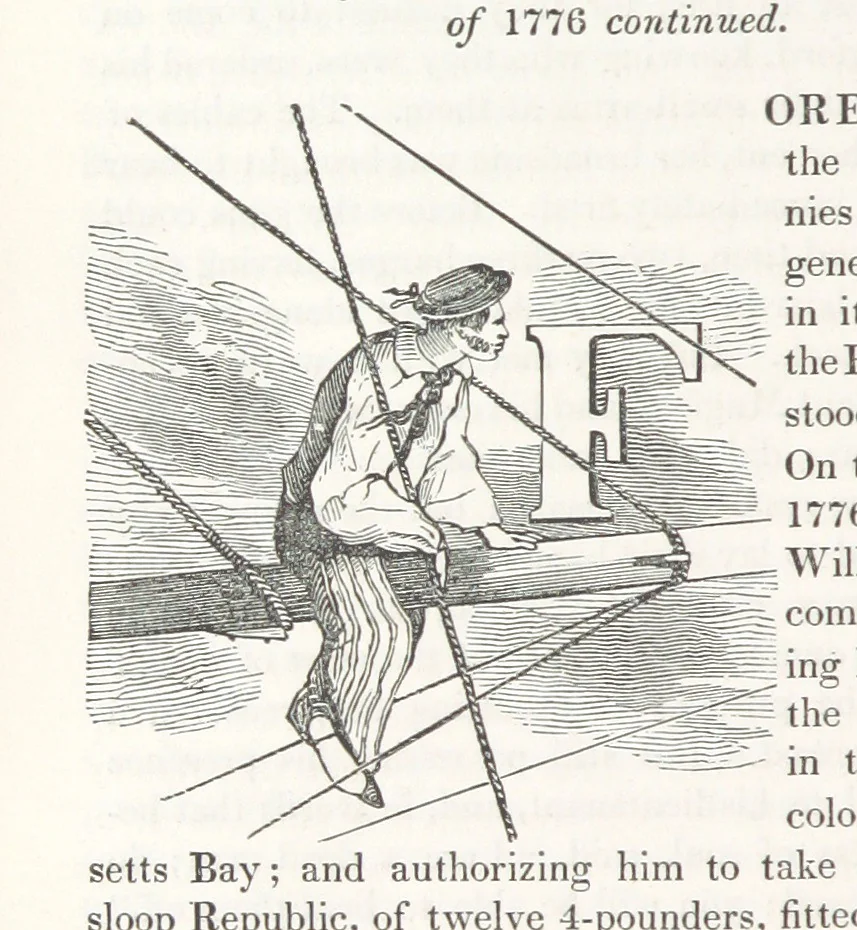 An illustration from The Book of the Navy; comprising a general history of the American Marine; and particular accounts of all the most celebrated naval battles, from the Declaration of Independence to the present time. With an appendix, 1843, leaf 36