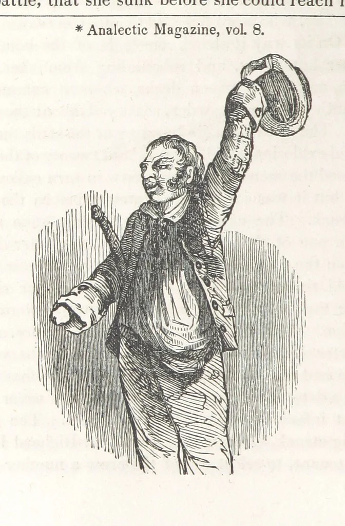 An illustration from The Book of the Navy; comprising a general history of the American Marine; and particular accounts of all the most celebrated naval battles, from the Declaration of Independence to the present time. With an appendix, 1843, leaf 70
