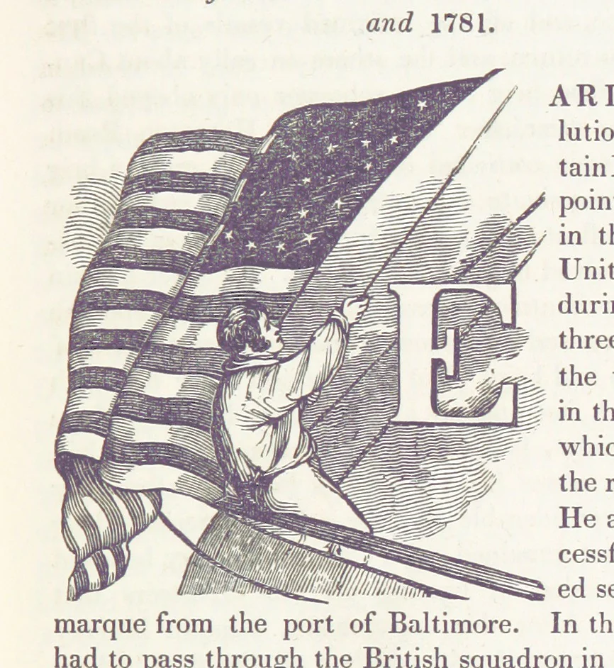 An illustration from The Book of the Navy; comprising a general history of the American Marine; and particular accounts of all the most celebrated naval battles, from the Declaration of Independence to the present time. With an appendix, 1843, leaf 71