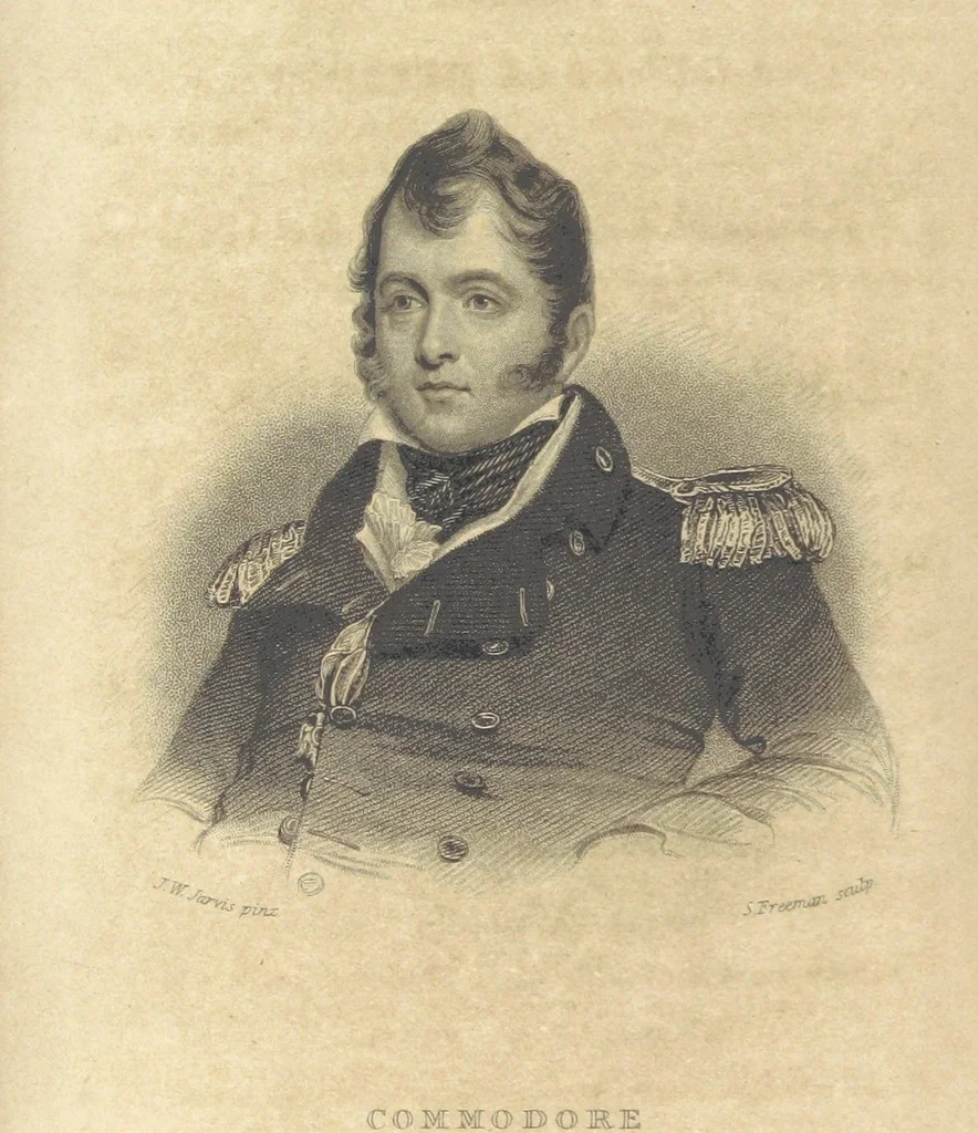 An illustration from The Book of the Navy; comprising a general history of the American Marine; and particular accounts of all the most celebrated naval battles, from the Declaration of Independence to the present time. With an appendix, 1843, leaf 8