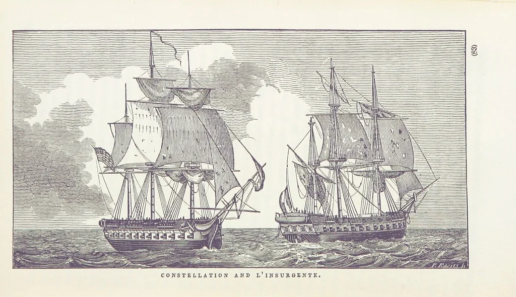 An illustration from The Book of the Navy; comprising a general history of the American Marine; and particular accounts of all the most celebrated naval battles, from the Declaration of Independence to the present time. With an appendix, 1843, leaf 91